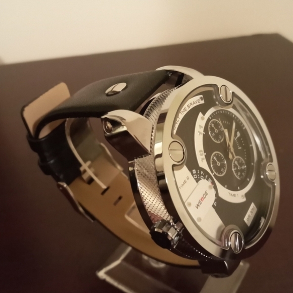 New Dual Time zone Black Weide Men’s Fashion Watch with box - Picture 4 of 4